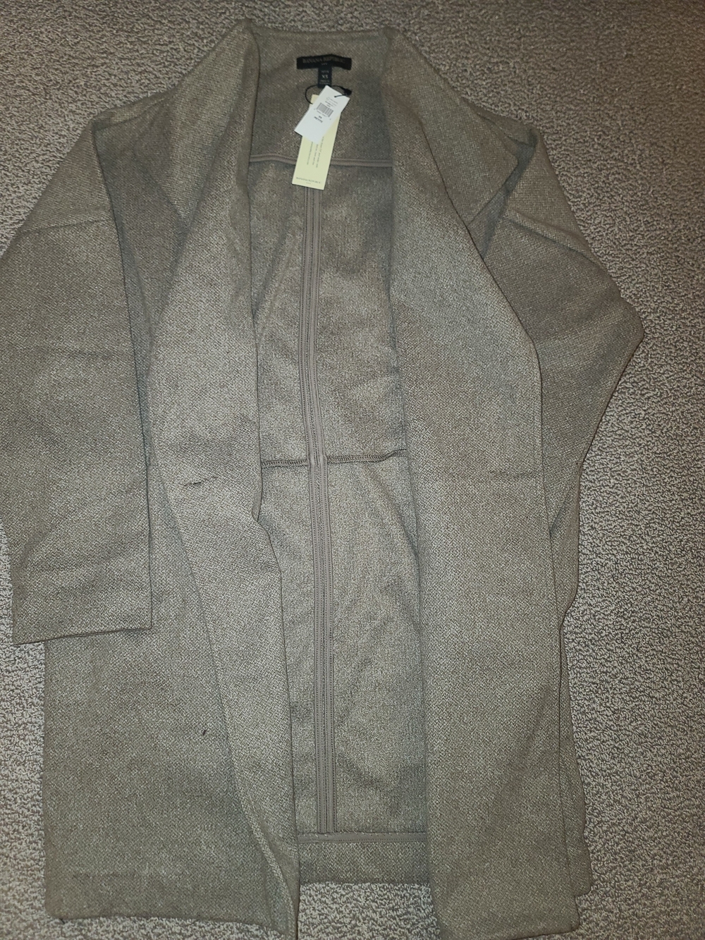 Banana Republic Women's Taupe Zip-Front Textured Trench Coat